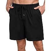 SWOMOG Mens Pajama Shorts Sleep Shorts Modal Soft Loungewear Bottoms with Button Fly & Drawstring & Pockets