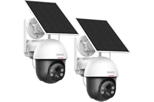 DEKCO Security Cameras Wireless Outdoor, Solar Powered, Panoramic PTZ, Auto Motion Tracking, True 2K, Color Night Vision, Spotlights, 2-Way Talk, 2 Pack
