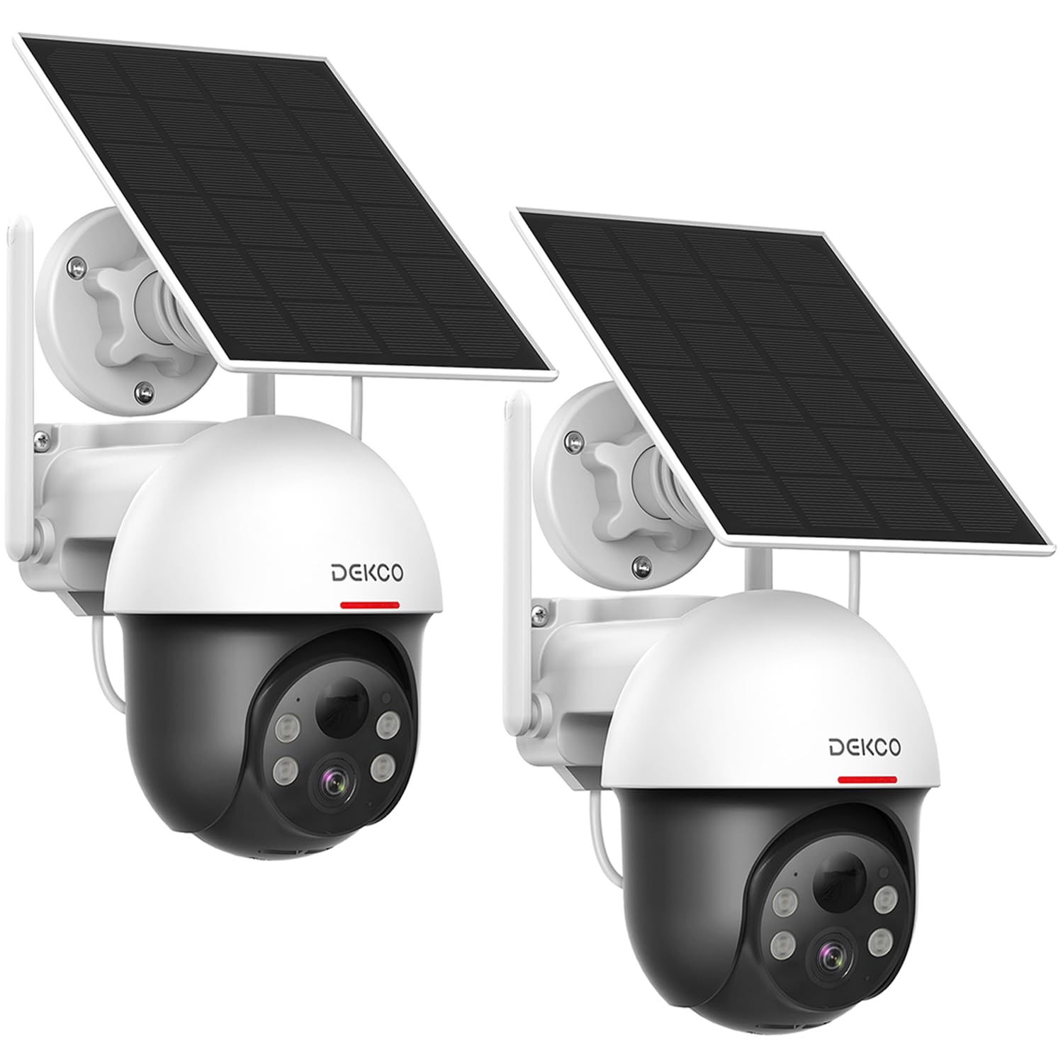 Photo 1 of ***(MISSING SOLAR PANELS)***DEKCO Security Cameras Wireless Outdoor, Solar Powered, Panoramic PTZ, Auto Motion Tracking, True 2K, Color Night Vision, Spotlights, 2-Way Talk, 2 Pac