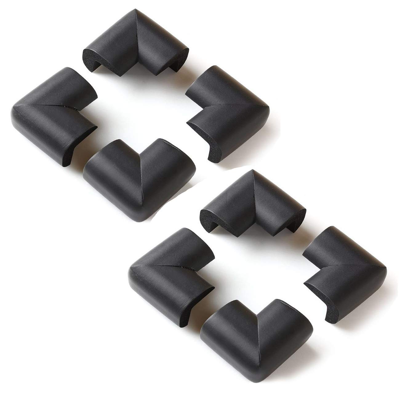 8 x AKORD Extra Thick Baby Safety Corner Protection - Black Desk Table Cover Cushion Protector - Safe for Child