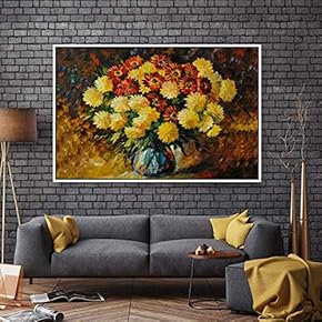 Floating Framed Canvas Wall Art for Living Room, Bedroom Bouquet Canvas Prints for Home Decoration Ready to Hang - 16x24 inches