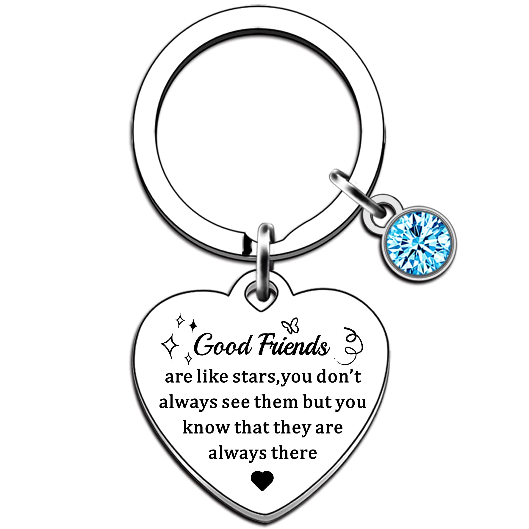 AMZQ Friend Gifts for Women Girls - Stars Friendship Keyring & BFF Jewelry for Best Friend, Birthday Gift