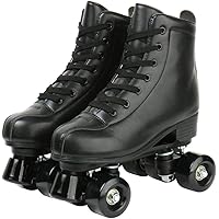 XUDREZ Cowhide Roller Skates for Women and Men High-Top Shoes Double-Row Design,Adjustable Classic Premium Roller Skates