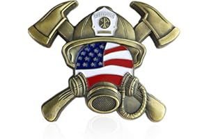 BHEALTHLIFE United States Firefighter Prayer Challenge Coin Fire Respirator Shaped