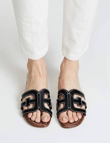 open toe slip on sandals