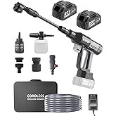 1200PSI Cordless Pressure Washer 2 Batteries - Brushless Cordless Power Washer with 6-in-1 Nozzle, Foam Cannon, LCD Display, Battery Pressure Washer for Patio, Car & Outdoor Cleaning