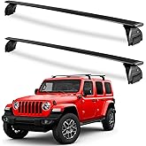 Tuyoung Roof Rack Cross Bars Lockable Compatible with Jeep Wrangler JK JL Gladiator JT 2007-2026, 2 & 4 Door 220lbs Heavy Duty Aluminum Crossbars Rooftop Kayak Bike Luggage Racks