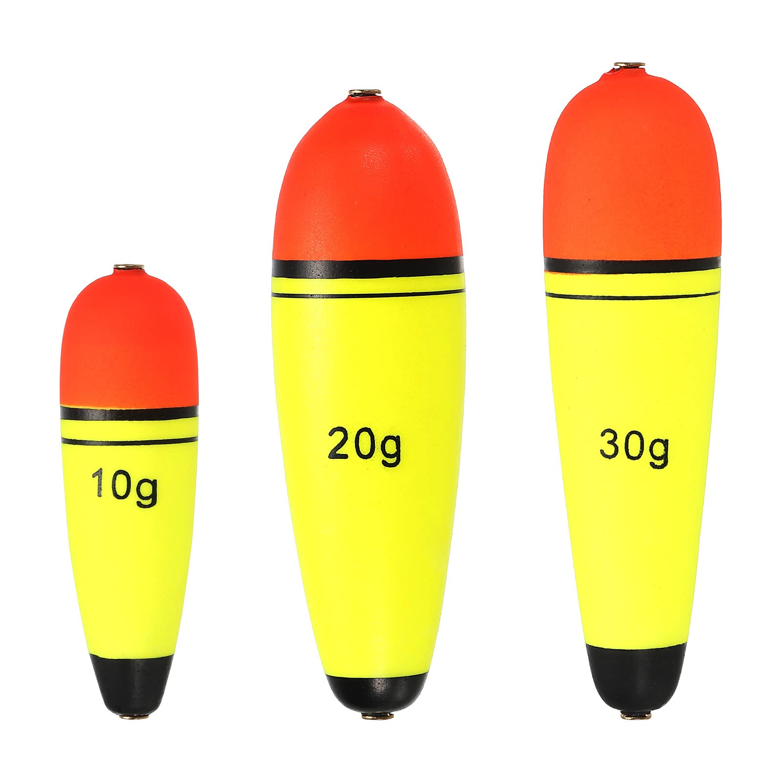 PATIKIL 0.35oz 0.7oz 1oz Fishing Slip Bobbers, 3 Pack EVA Fishing Float for Sea Fishing Freshwater, Yellow