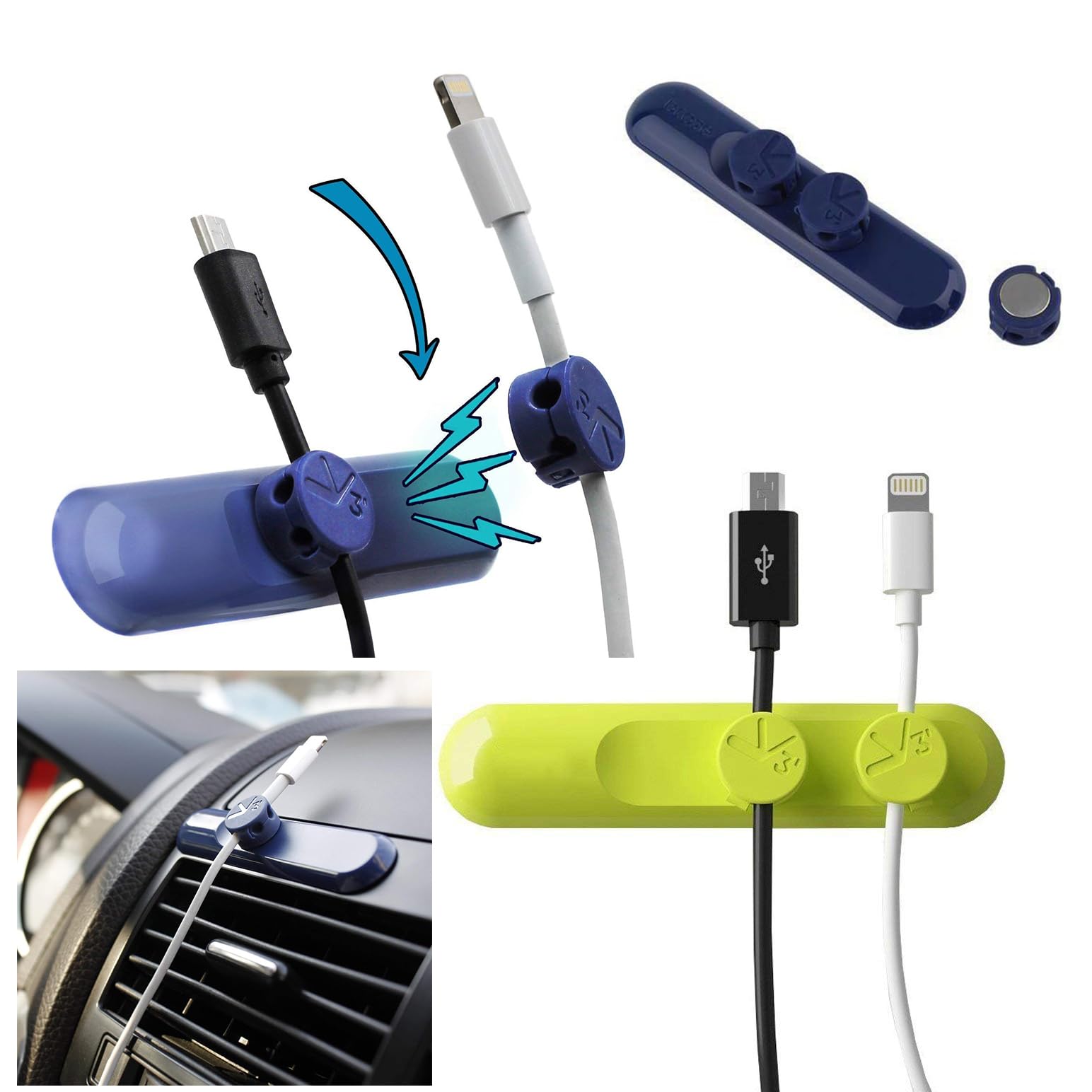 Magnetic CABLE & WIRE THREADER -Home, Car, Office, Keep Cables Tidy