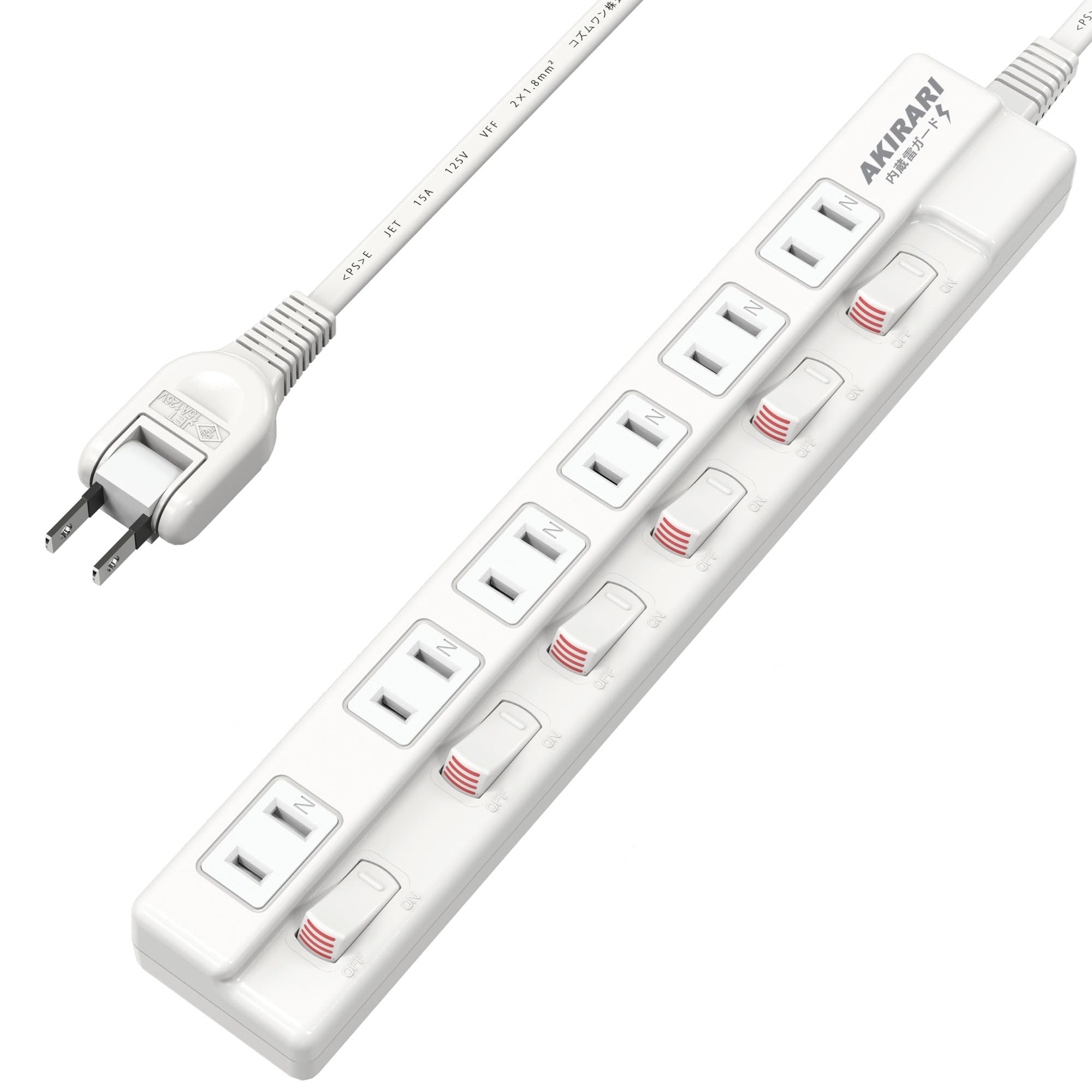 AKIRARI 電源タップ ホワイトの商品画像