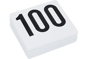 ROY TN 1 100 -Royal Industries Number 1-100 Plastic Number Card Set, Plastic, 4'' by 4'', White Base with Black Numbers