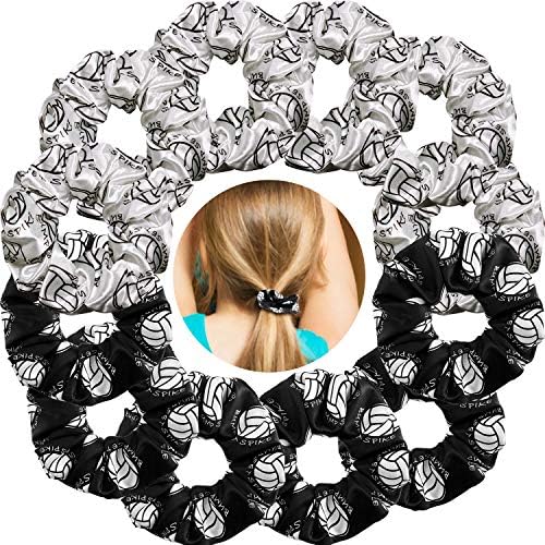 12 Pieces Volleyball Sport Hair Scrunchies Volleyball Sport Hair Ties