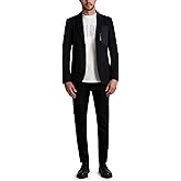 Karl Lagerfeld Mens Contrast Trims Exposed Zipper Blazer
