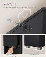 VASAGLE Tall Bathroom Cabinet Slim Storage Narrow Cupboard Ink Black BBC560B01 view 6