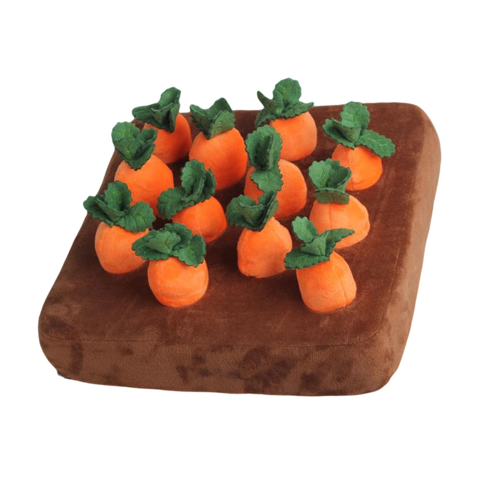 LOVIVER Creative Garden Carrot Toy Vegetable Toy Pet Interactive Puzzle Pull The Carrot Stuffed Toy IQ Toy for Dogs Cats, 12Pcs Carrot for Small or Medium Dogs, Pubbies