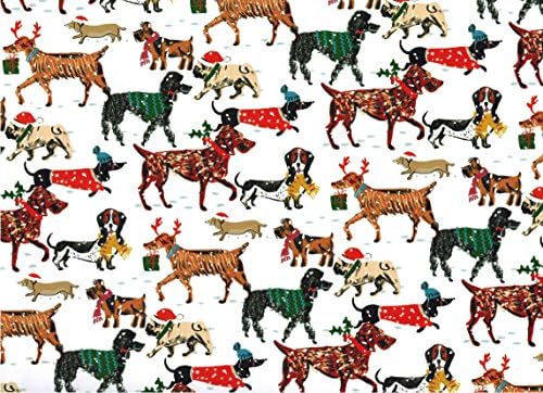 Winter Dog Walkies Gift Wrap Wrapping Paper Sheet