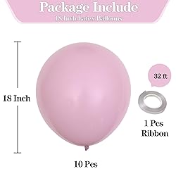 KALOR 18 inch Pastel Pink Balloons, 10pcs Thick