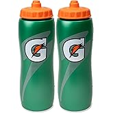 Gatorade 32 Oz Squeeze Water Sports Bottle - Pack of 2 - New Easy Grip Design
