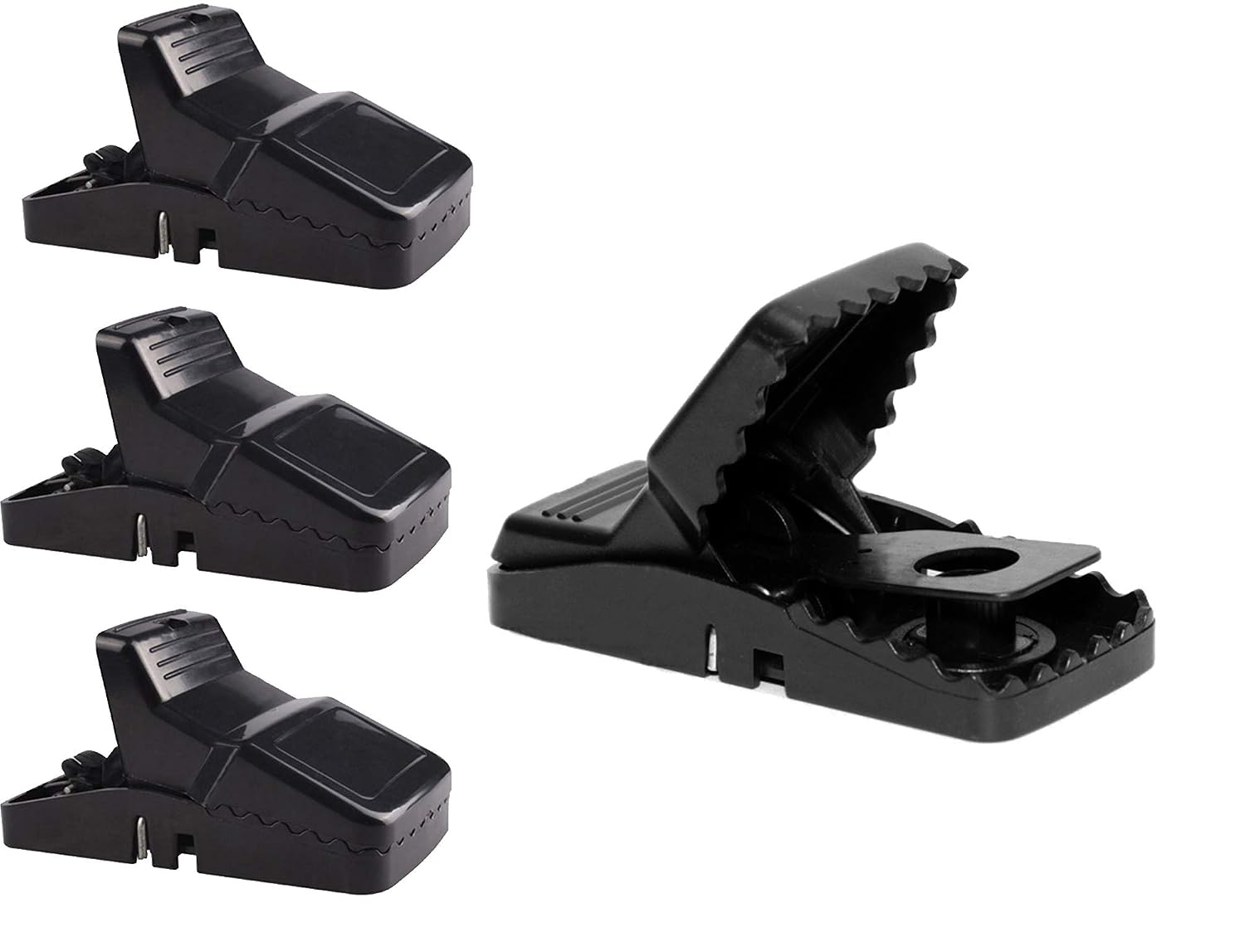4x Large RAT / MOUSE TRAPS - High Power Spring Trap Vermin / Pest Control, Black