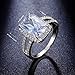 SHINCO Bella Lotus 4.5ct Radiant Cut CZ 18k White Gold Plated Vintage Wedding Band Engagement Rings Gifts for Wedding, Engagement, Party, Birthday, Christmas, New Year,Size 9