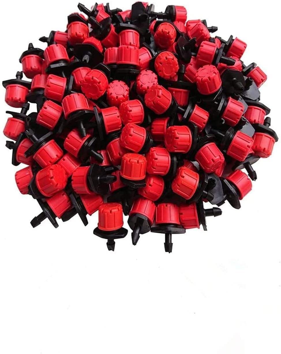 Hydrogarden 300 PCS 8 Hole Garden Irrigation Adjustable Micro Drip Irrigation Emitter Drip System Anti-Clogging Emitter Dripper for Greenhouse Horticulture Agriculture (1/4'' Drip Irrigation)