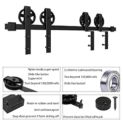 WINSOON 5FT - 10FT Bypass Sliding Barn Door