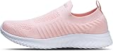 HKR Slip On Women Walking Shoes Breathable Knit Upper Memory Foam Insole Pink view 8