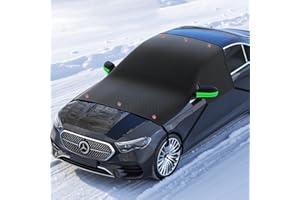 HQCONTL Large Car Windshield Cover for Ice and Snow - Automotive Windshield Snow Covers with Side Window & Rearview Mirror Protector, Winter Magnetic Car Anti-Snow Cover, Universal for Most Cars,Sedan,SUV