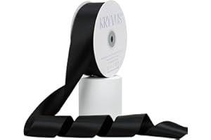 KRYVUS Double Faced Black Satin Ribbon, 1-1/2 Inch X 50 Yards Polyester Ribbon for Gift Package Wrapping, Crafts, Bow Making, Sewing, Flower Bouquet, Wedding Party Decor