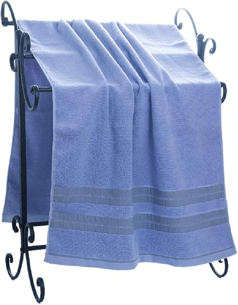 Amazon 快適 綿100 バスタオル プールタオル 柔らかい 色落ちしにく バスルーム用 プール ブルー 70x140cm バスタオル ホーム キッチン オンライン通販