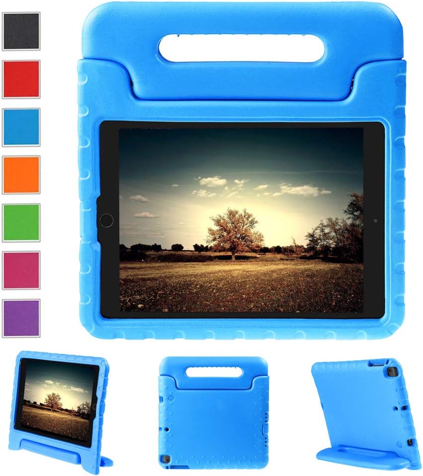 BelleStyle Kids Shockproof Case Cover for iPad 9.7 Inch 2018/2017, iPad Air/iPad Air 2 (Blue)
