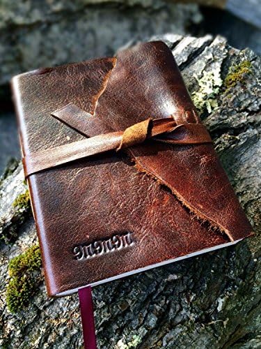 LEATHER JOURNAL Brown Hand Torn Personalized Rustic Leather Journal Sketchbook Notebook Travel Gift Journal