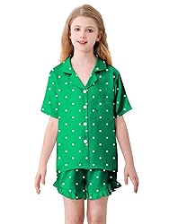 Umeyda Girls Satin Silky Collar V Neck Ruffle Short