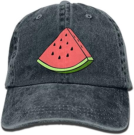 Uanqunan Cartoon Watermelon Unisex Cotton Denim Baseball Cap Adjustable Strap Low Profile Plain Hats Navy