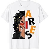 Aries Girls African American Loc'd Women Zodiac Sign T-Shirt