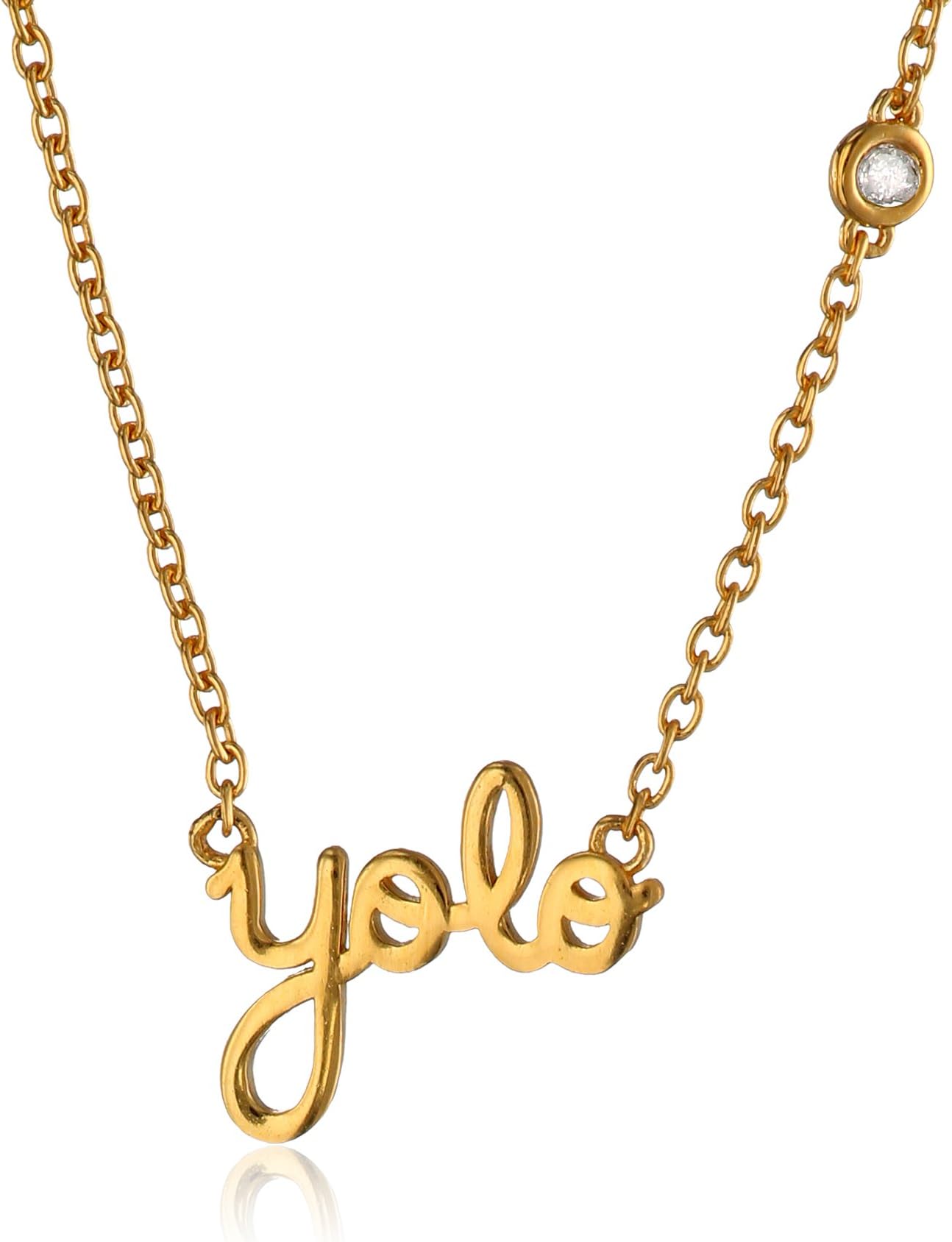 Syd by SE "YOLO" (You Only Live Once) Necklace with Diamond Bezel