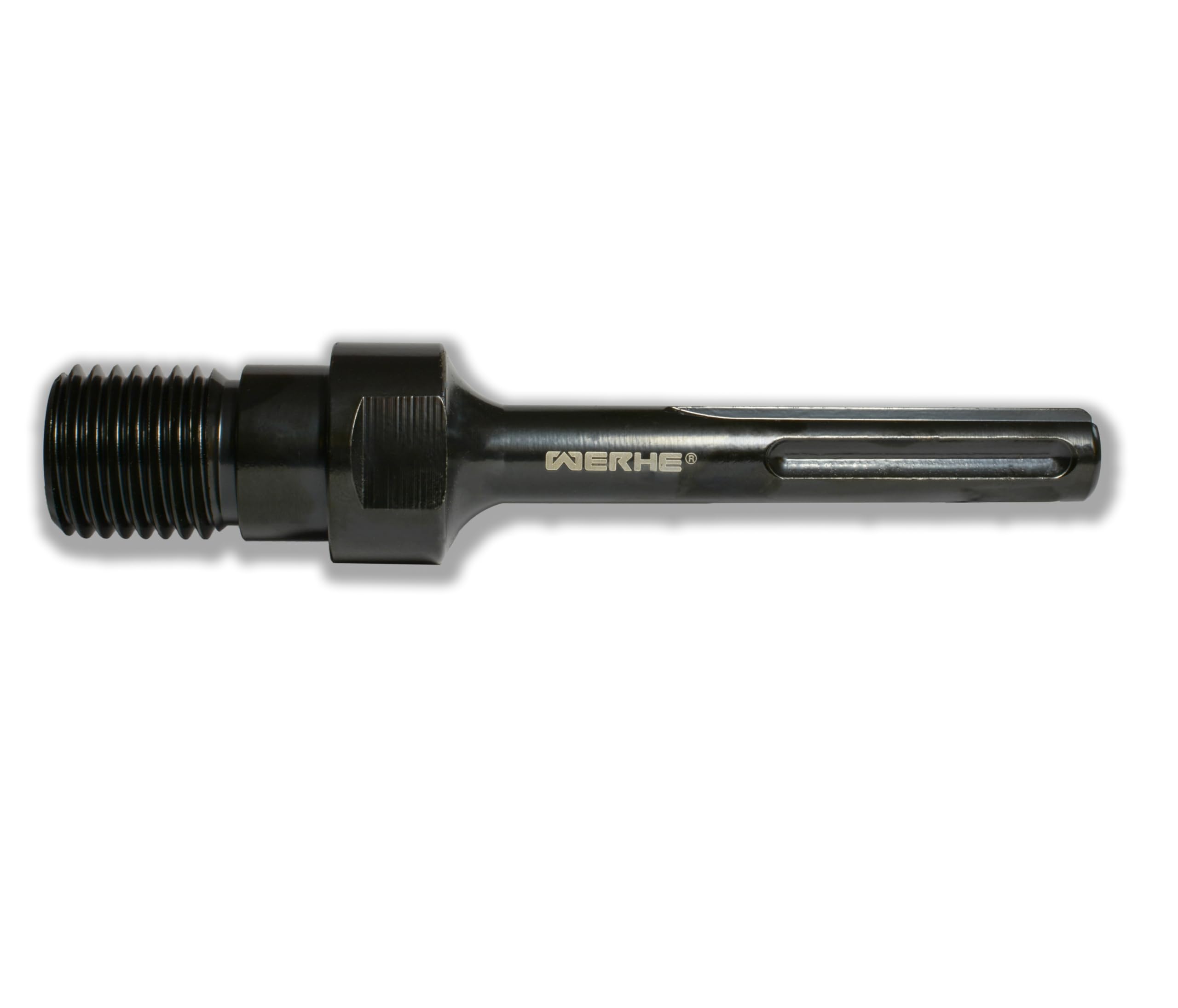 WERHE Adapter for Diamond Core Drill Bit – 1 1/4" UNC to SDS Max with 1/2" BSPP Internal Thread – Robust Steel for Rotary Hammers and Core Drilling