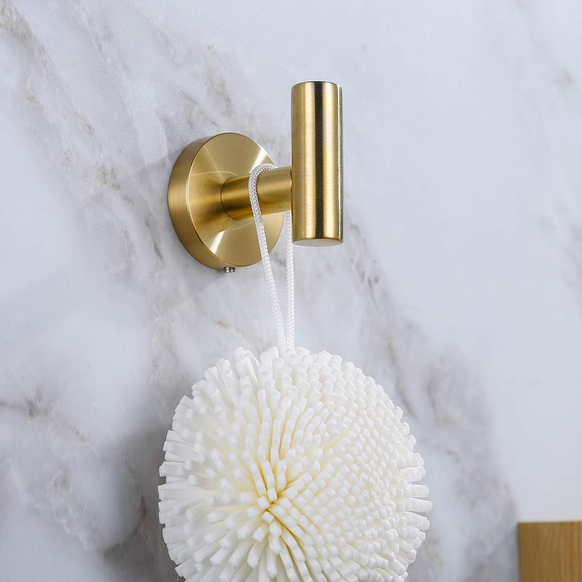 Brushed Gold Single Robe Hook, Towel Hook SUS304 Stainless Steel Bathroom Clothes Cabinet Closet Coat Hook Wall Mounted Heavy Duty Door Hanger, 2 Pack - - 