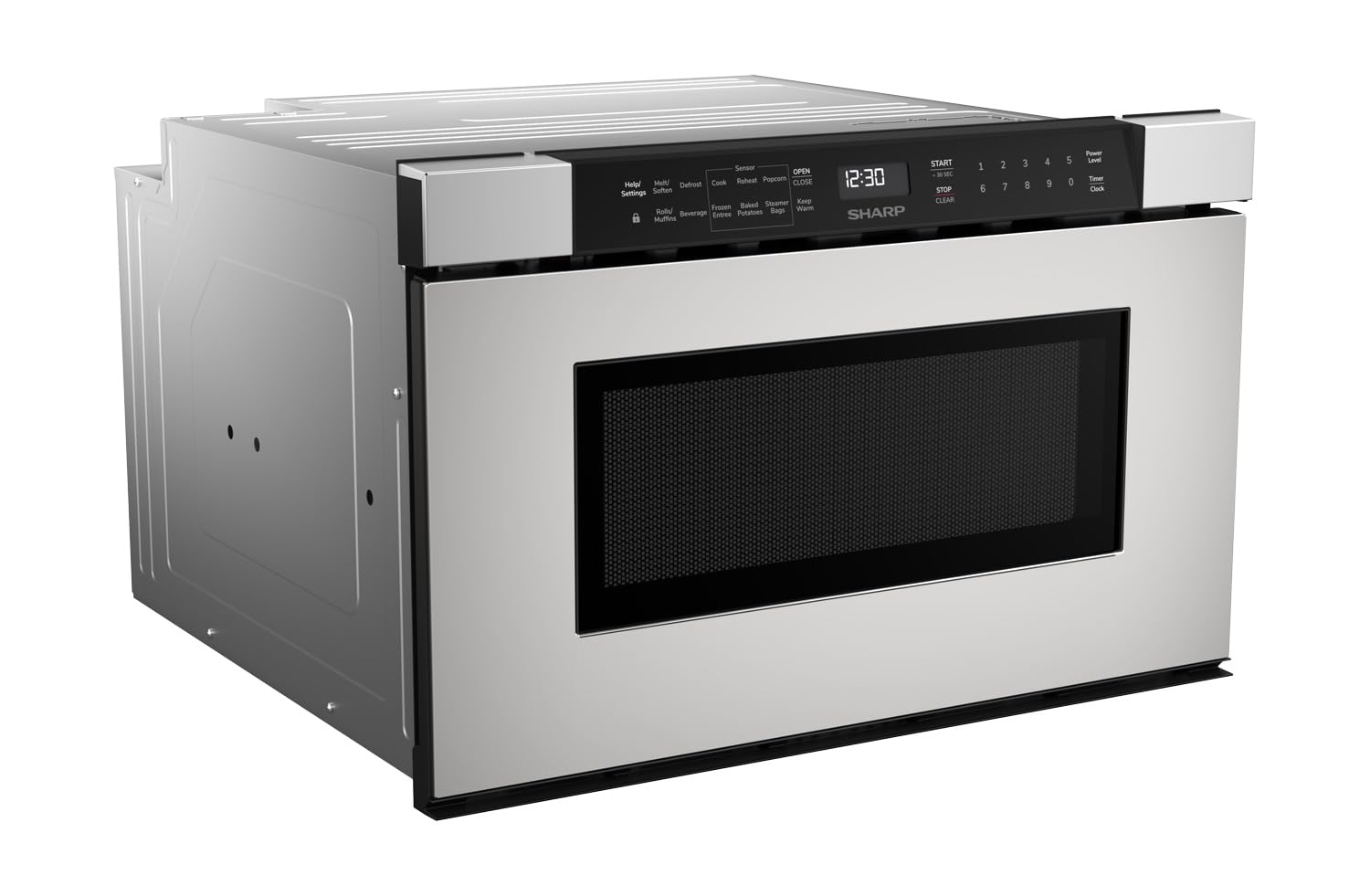 SHARP SMD2440JS Microwave Drawer Oven, 24-inch, 1.2 Cubic Feet, 950 Watt, Angled Touch Control Panel, Stainless Steel