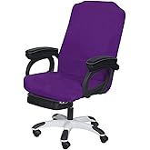 SARAFLORA Purple Office Chair Cover- Large, Removable, Durable, Stretch Fit, Zipper & Elastic, Water Resistant, for Universal Rotating Chair Desk Chair Cover High Back Chair Seat