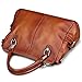 AINIMOER Womens Genuine Leather Vintage Tote Shoulder Bag Top-handle Crossbody Handbags Large Capacity Ladies' Purse (Sorrel)
