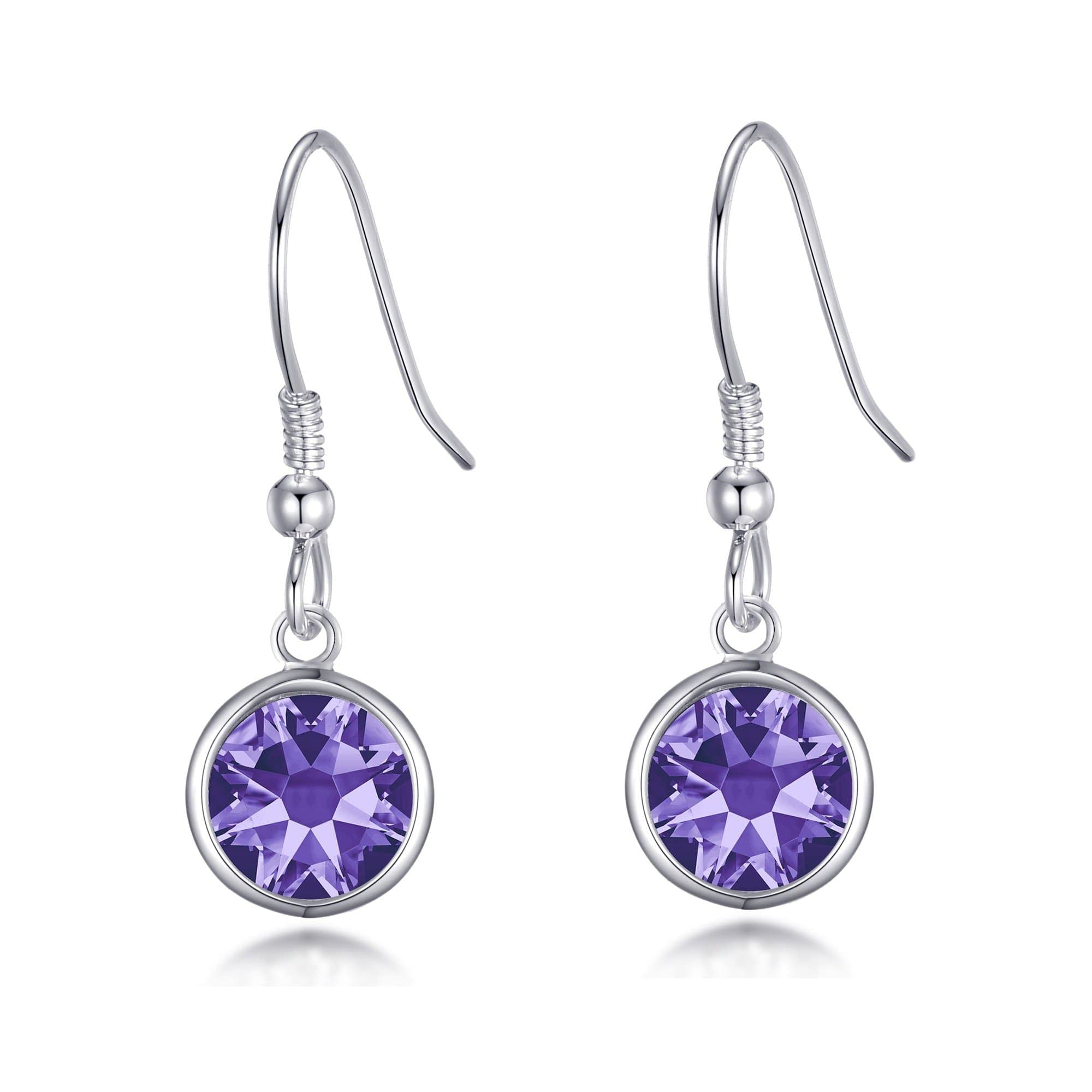Philip Jones Light Purple Crystal Drop Earrings Created with Zircondia® Crystals