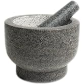 Cilio by Frieling Goliath Natural Granite Mortar and Pestle Set, Grinder for Spices and Seeds, 5 Inches Tall - Mortar Pestle Seed Grinder - Italian Mortar and Pestle