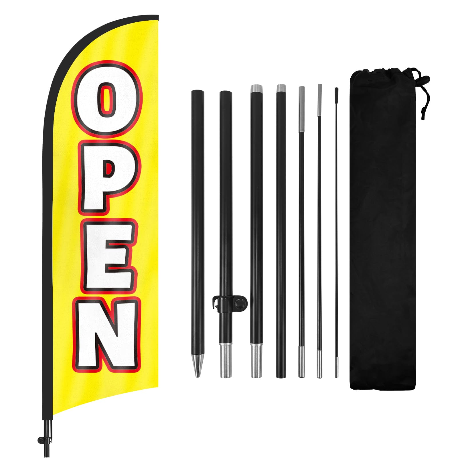 Photo 1 of Feather Flag with Pole and Ground Stake, 8FT Swooper Sign for Businesses