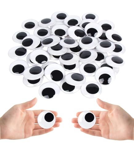 PH PandaHall Lot de 30 grands yeux mobiles géants en plastique avec autocollants ronds et plats pour loisirs créatifs, scrapbooking, fête, décoration d'intérieur - 5 cm PH PandaHall Lot de 30 grands yeux mobiles géants en plastique avec autocollants ronds et plats pour loisirs créatifs, scrapbooking, fête, décoration d'intérieur - 5 cm