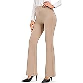 AFITNE Stretchy Womens Work Dress Pants Pull On Flare Business Casual Slacks with Pockets 29”/31”