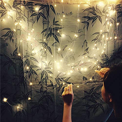 LetsFunny LED String Lights 6.6 ft 20 LEDs Waterproof Christmas Light Wedding Party Home Garden Bedroom Outdoor Indoor Wall Decorations Battery Powerd Warm White (20 led)