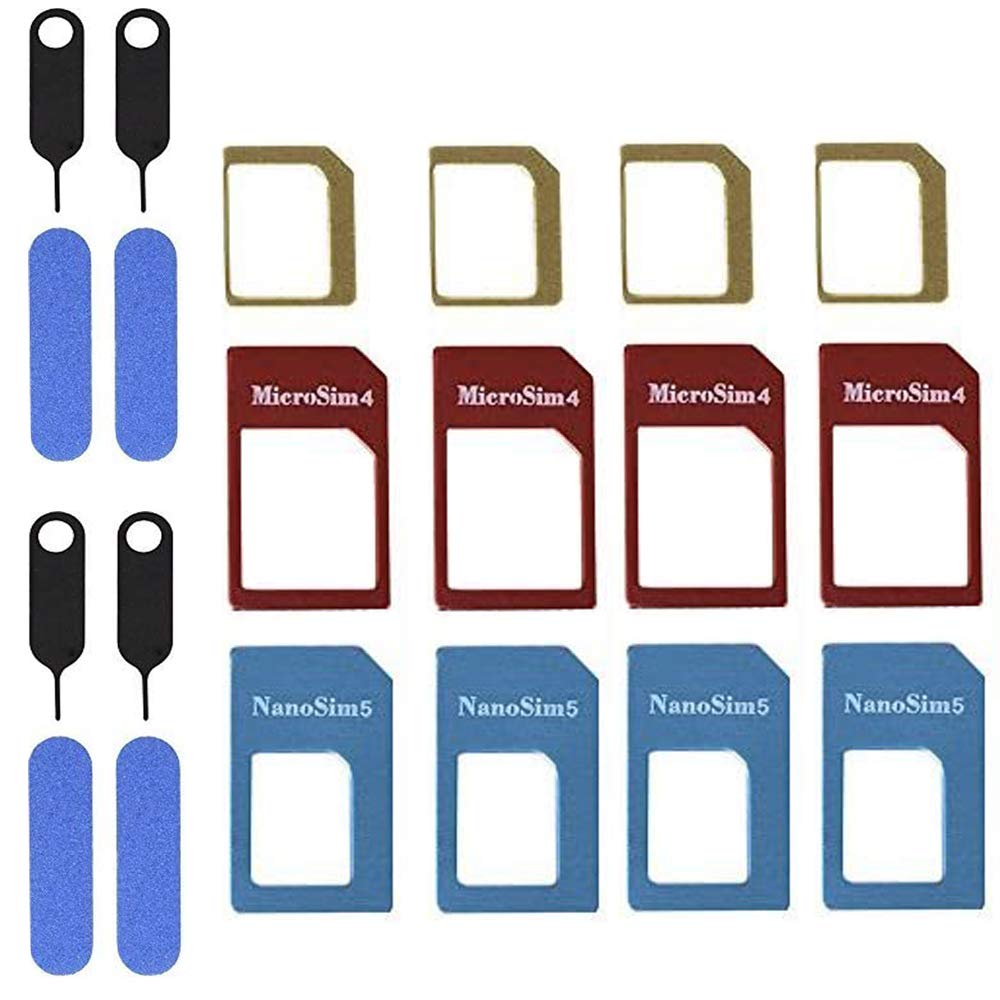YQ5 in 1 Nano & Micro SIM Card Adapter Set Converter Kit to Micro/Standard With Abrasive Paper and Card Removal