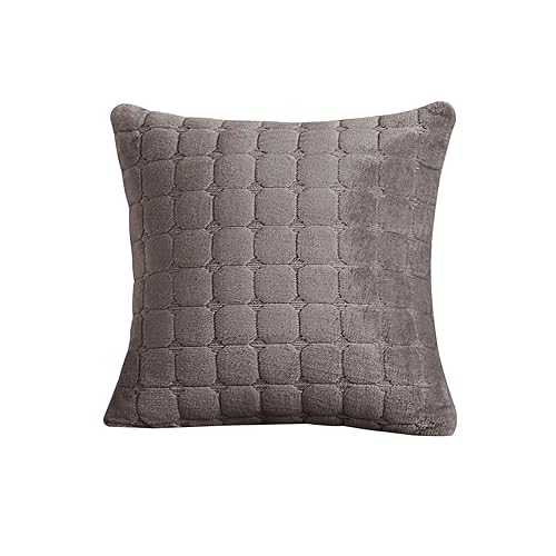 GKXLH 1PC Cushion Covers - Solid Soft Soft Flannel 45x45 Pillow Cases for Couch Sofa Home Decoration (Brown, Pillowcase 45x45 cm)