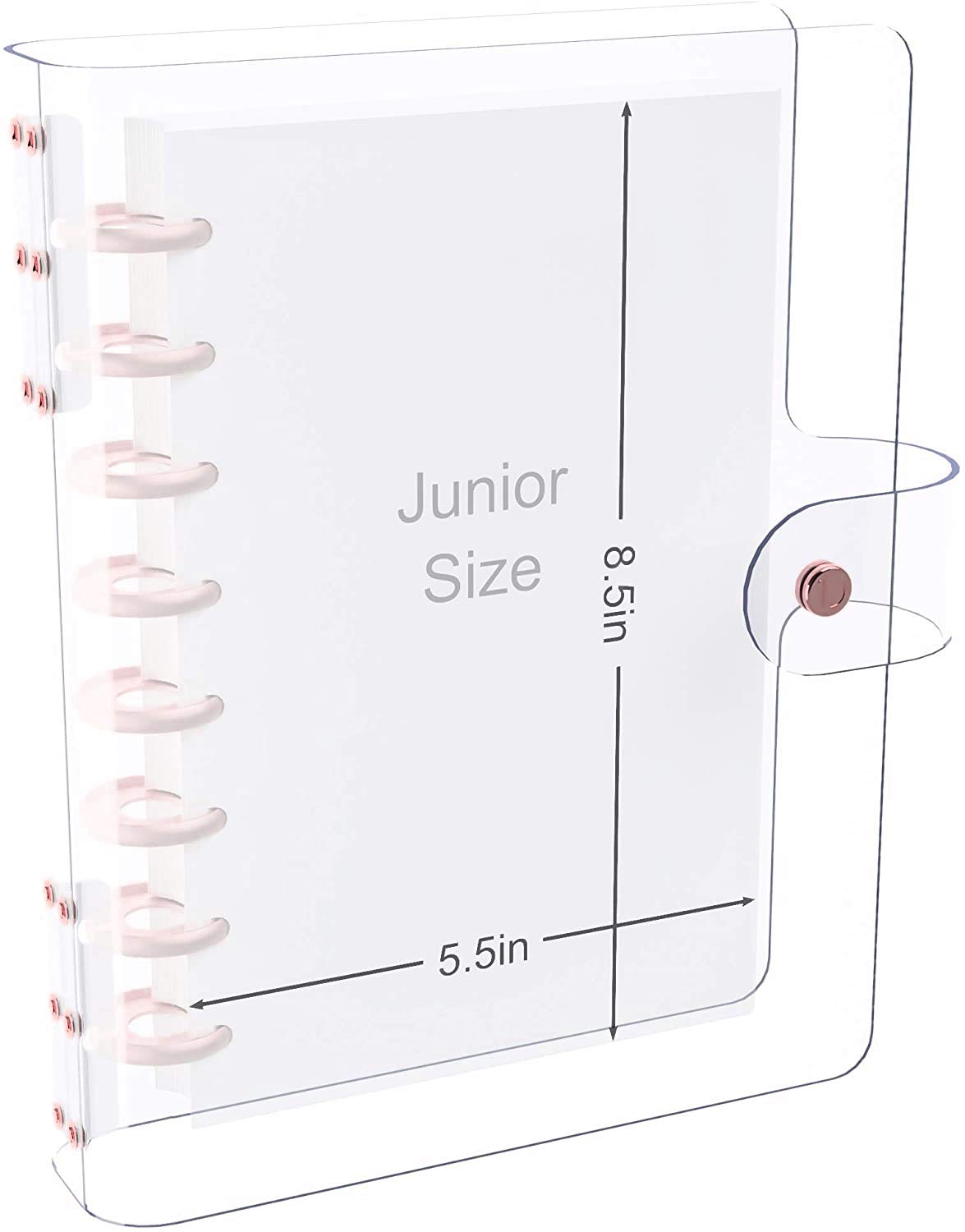 Discagenda Clarity Transparent See Through Clear PVC Planner Personal Organizer Binder Cover (Discbound, A5 / Junior Size)